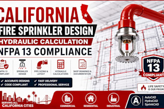 california fire sprinkler design hydraulic calculation nfpa 13 compliance