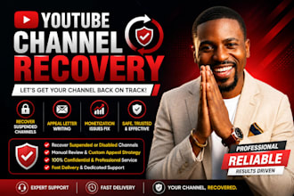 help recover your suspended youtube channel professionally