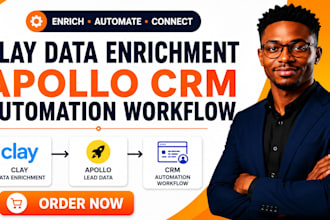 clay data enrichment automation with apollo and CRM export