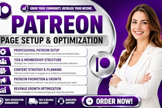 professionally setup and optimize your patreon page and do patreon page setup