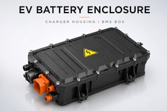 design ev battery enclosure, charger housing, bms box, solidworks cad step file