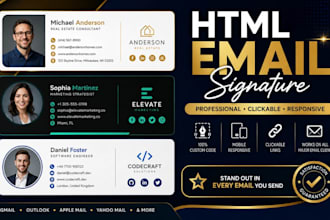 clickable HTML email signature animated logo for gmail, outlook signature, apple