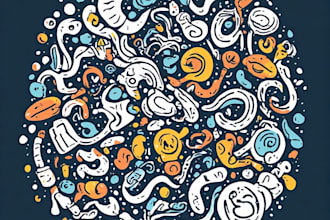design fun doodle illustration arts for icons and stickers