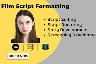 format your screenplay, movie script professionally