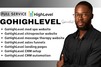 gohighlevel medspas chiropractors massage therapy website crm funnel automation