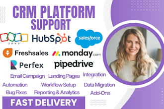 set up customize integrate hubspot zoho salesforce monday crm perfex pipedrive