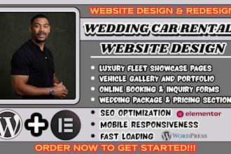 wedding car rental website, luxury car rental website, limousine rental
