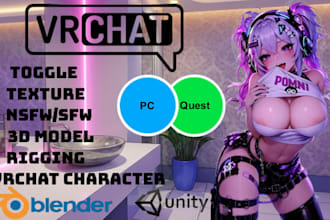 custom vrchat avatar vr character nsfw vtuber rigging anime vrchat furry avatar