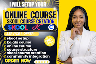 create online course content, skool course creation skool setup kajabi course