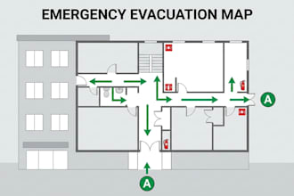 design evacuation, emergency, venue and campground maps