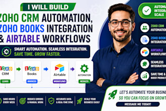 build zoho CRM  automation, zoho books integration, airtable workflow