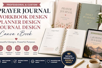 do journal design, digital planner, workbook design  kdp journal, prayer journal