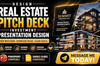 design real estate marketing pitch deck investment presentation design