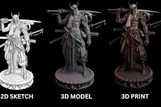 convert 2d to 3d model to 3d printable stl 3d toy figurine for 3d printing