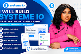 build systeme io landing page systeme io website, systeme io automation