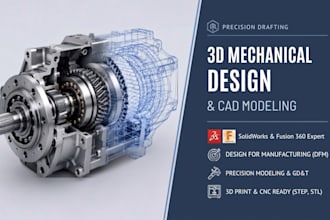 design professional 3d mechanical design and cad modeling
