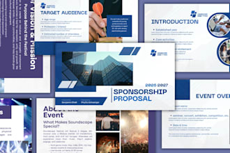 design sponsorship pitch deck, partnership proposal presentation and media kit