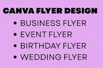 design canva flyer for business, company, birthday