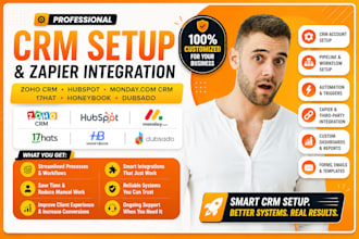 set up hubspot CRM zoho CRM workflows automation zapier integrations
