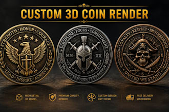 sculpt custom stunning 3d coin challenge coin and collectible coin renders