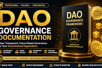 write professional dao governance documentation  voting and treasury framework