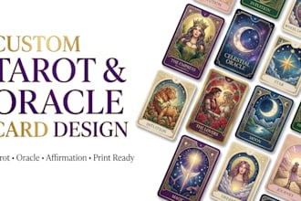 design custom tarot cards, oracle deck, playing cards and tcg cards