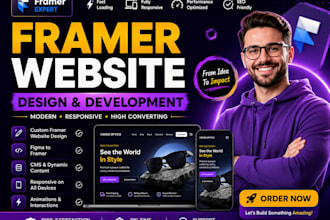 design a modern framer website or framer landing page