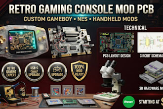 l design retro gaming console mod pcb for custom game boy and nes mods