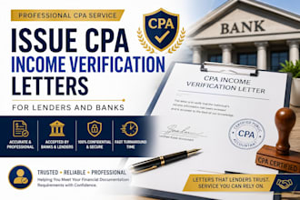 issue CPA income verification letters for lenders and banks