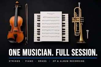 record quality strings, piano and brass parts for your song or album project