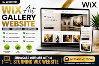 design wix art gallery website, wix website design, wix website redesign