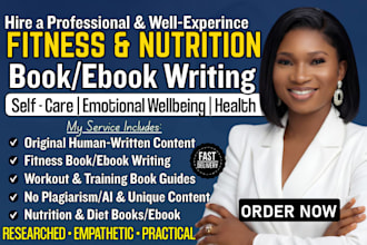 ghostwrite your fitness and nutrition ebook or book, diet and meal plan ebook