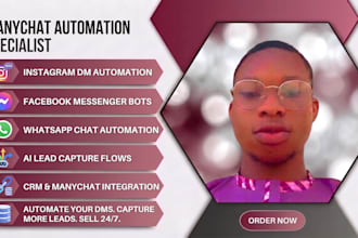 automate instagram, facebook, and whatsapp with manychat chatbot