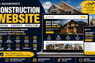 build squarespace construction website roofing website concrete demolition site