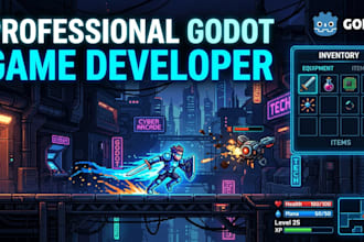develop a godot game  2d game with ui mechanice and animations godot engine