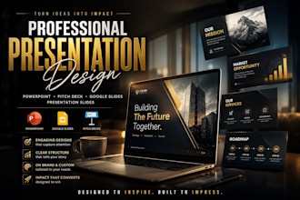 do powerpoint design, template, pitch deck, goggle slides, presentation slides