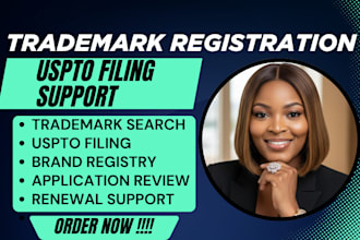 help with trademark search, uspto filing and brand registration