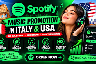 do organic italy and USA spotify music promotion to real listeners