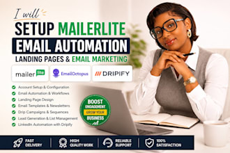 setup mailerlite email automation landing pages and email marketing emailoctopus