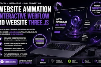 build 3d animated webflow website three js scroll effect, webgl, gsap