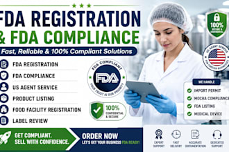handle fda registration, fda compliance, US agent and product listing