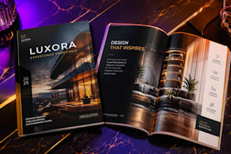 design magazine layout, service catalog, magazine advert and digital magazine