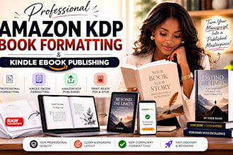 do amazon kdp book formatting and  kindle ebook publishing