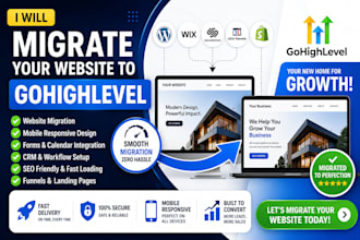 migrate your website to gohighlevel with SEO and responsive design