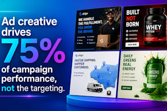 design high converting static ads creatives for meta and google ads