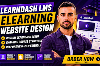 design elearning lms website on wordpress learndash lms, learndash lms website