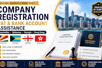 do company registration,vat,bank account in seychelles,bahamas,georgia,hong kong