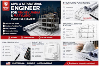 prepare pennsylvania and maryland civil structural permit drawings