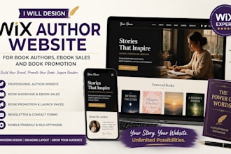 design wix author website for book authors, ebook sales and book promotion