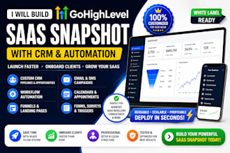 build custom gohighlevel saas snapshot with CRM and automation